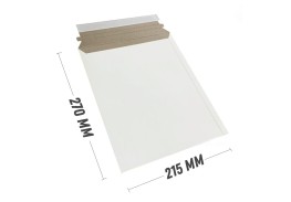 Курьер-пакет 215x270 мм из белого картона 390 гр./м2
