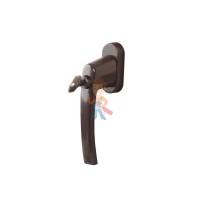 Блокиратор дверей гибкий малый, Lubby, арт.13573 - Ручка с ключом ROTOLINE, штифт 35 мм,коричневая