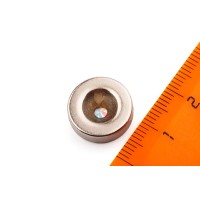 Неодимовый магнит шар 5 мм - Неодимовый магнит диск 15х4.5 мм с зенковкой 2.5/8 мм
