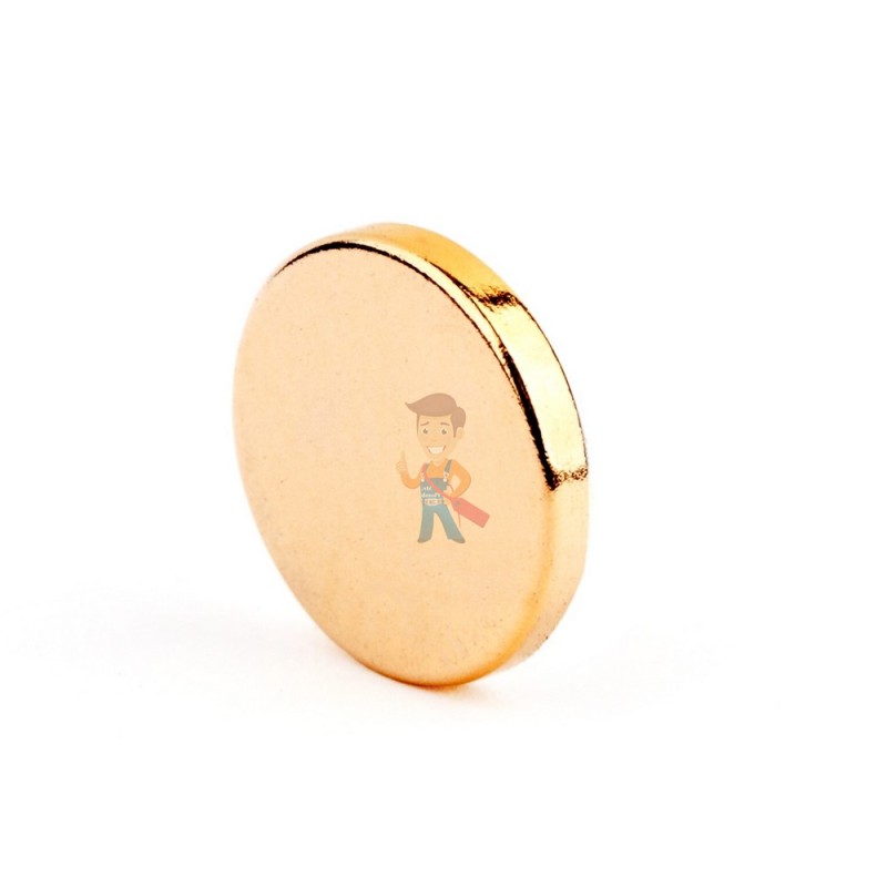 Неодимовый магнит диск 10х1.5 мм, золотой, 20шт, Forceberg - фото 3