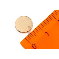 Неодимовый магнит диск 50х12 мм - Неодимовый магнит диск 10х1.5 мм, золотой