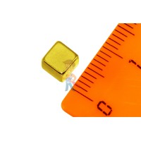 Неодимовый магнит - прямоугольник 20х10х2мм, 10шт, Forceberg - Неодимовый магнит прямоугольник 5х5х5 мм, золотой