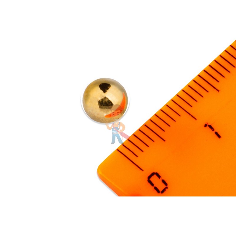 Неодимовый магнит шар 6 мм, золотой - фото 1