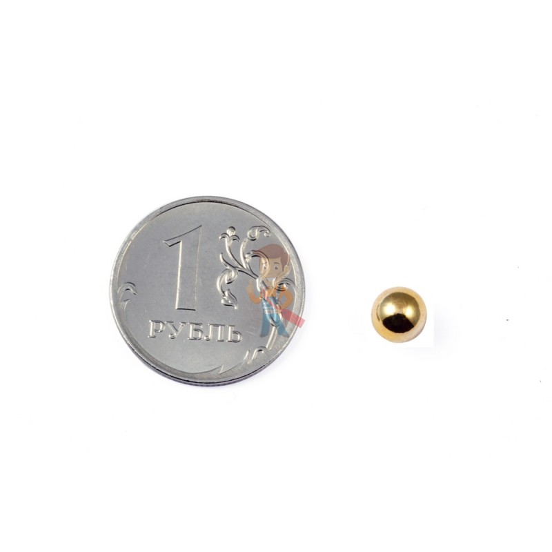 Неодимовый магнит шар 6 мм, золотой - фото 2
