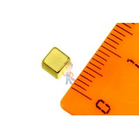 Неодимовый магнит прямоугольник 18х10х1.5 мм - Неодимовый магнит прямоугольник 4х4х4 мм, золотой