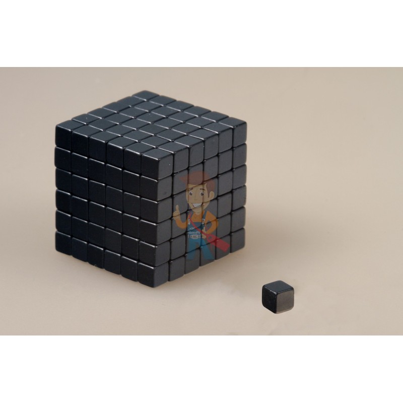 Неодимовый магнит прямоугольник 5х5х5 мм, черный - фото 3